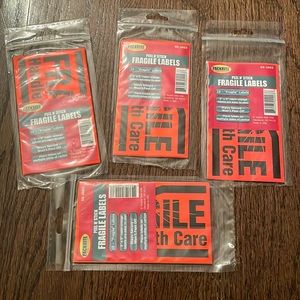 Packrite Fragile Labels - Set of 4 Packs